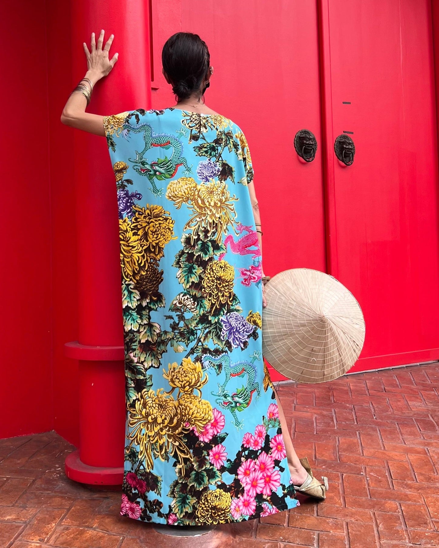 CHRYSANTHEMUM 船领长裙：黑色